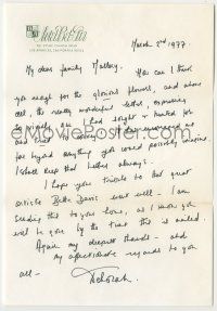 7x0006 DEBORAH KERR signed 7x11 letter '77 thanking David Mallery for his letter she'll always keep!