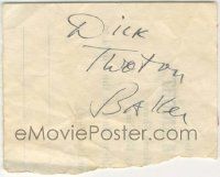 7x0509 DICK BAKER signed 2x3 paper '50s includes 4x6 photo of him performing it can be framed with!