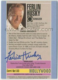 7x0557 FERLIN HUSKY signed 3x4 trading card '91 it can be framed with a vintage or repro still!