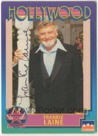 7x0558 FRANKIE LAINE signed 3x4 trading card '91 it can be framed with a vintage or repro still!