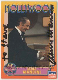 7x0562 HENRY MANCINI signed 3x4 trading card '91 it can be framed with a vintage or repro still!