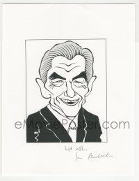 7x0285 IAN MCKELLAN signed 9x11 photocopy '90s great caricature art of the English star!