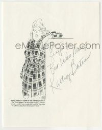 7x0286 KATHY BATES signed 8x10 photocopy'80s on Hirschfeld art of her in Curse of the Starving Class
