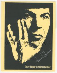 7x0287 LEONARD NIMOY signed 9x11 photocopy '80s Star Trek's Spock says live long and prosper!