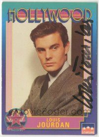 7x0583 LOUIS JOURDAN signed 3x4 trading card '91 it can be framed with a vintage or repro still!