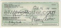 7x0474 MARY ASTOR signed 3x6 canceled check '79 can be matted and framed with a still or repro!