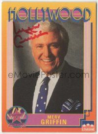 7x0584 MERV GRIFFIN signed 3x4 trading card '91 it can be framed with a vintage or repro still!