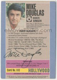 7x0586 MIKE DOUGLAS signed 3x4 trading card '91 it can be framed with a vintage or repro still!