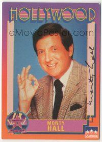 7x0589 MONTY HALL signed 3x4 trading card '91 it can be framed with a vintage or repro still!