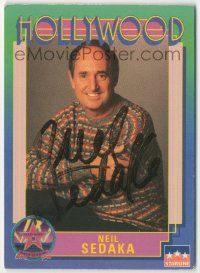 7x0591 NEIL SEDAKA signed 3x4 trading card '91 it can be framed with a vintage or repro still!