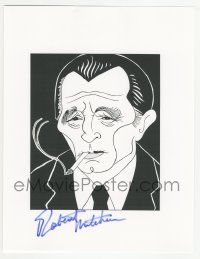 7x0271 ROBERT MITCHUM signed miscellaneous 9x11 '90s great caricature art of the Hollywood legend!