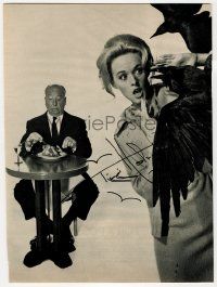 7x0251 TIPPI HEDREN signed 10x14 magazine page '63 great image with Alfred Hitchcock from The Birds!