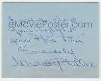 7x0021 WENDY HILLER signed 4x5 letter '62 thanking David Mallery for praising her play Miss Tina!