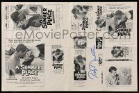 7x0366 SUMMER PLACE signed pressbook supplement '59 by Troy Donahue, young lovers classic!