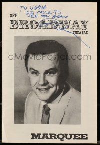 7x0450 BOB CRANE signed playbill '78 when he appeared on stage in his play Beginner's Luck!