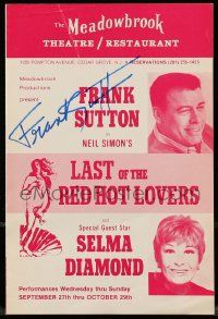 7x0452 FRANK SUTTON signed playbill '72 when he was on stage in Last of the Red Hot Lovers!