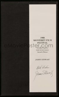 7x0374 JAMES STEWART signed program '88 lifetime achievement tribute at the Monterey Film Festival!