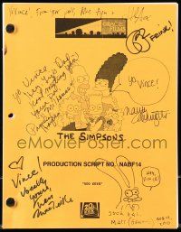 7x0229 SIMPSONS signed table draft TV script Aug 19, 2010, by Groening, Cartwright, Azaria + 3 more!