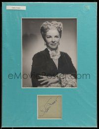 7x0319 CLAIRE TREVOR signed cut album page in 12x16 display '80s ready to be framed & displayed!