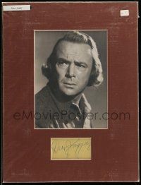 7x0320 DEAN JAGGER signed cut album page in 12x16 display '80s ready to be framed & displayed!