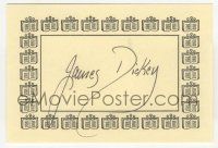 7x0480 JAMES DICKEY signed 3x4 bookplate '80s can be framed & displayed with a repro still!