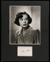 7x0196 JANE GREER signed cut album page in 11x14 display '80s ready to be framed & displayed!
