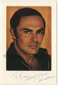7x0470 JOHN SAXON signed 6x9 card '80s ready to be framed with included color REPRO still!