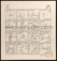 7x0304 MATT GROENING signed 23x25 art print '87 on Life in Hell comic strip with added art!