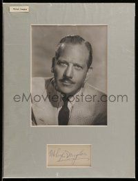 7x0347 MELVYN DOUGLAS signed cut album page in 12x16 display '80s ready to be framed & displayed!