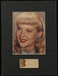 7x0355 PEGGIE CASTLE signed cut album page in 12x16 display '40s ready to be framed & displayed!
