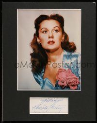 7x0204 RHONDA FLEMING signed cut album page in 11x14 display '80s ready to be framed & displayed!