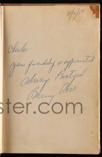 7x0145 BARNEY ROSS signed first edition hardcover book '57 his autobiography No Man Stands Alone!
