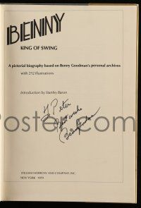 7x0146 BENNY GOODMAN signed hardcover book '78 his biography Benny: King of Swing, Hirschfeld art!