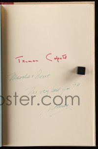 7x0175 TRUMAN CAPOTE signed hardcover book '67 his short story The Thanksgiving Visitor!