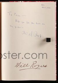 7x0177 WILL ROGERS JR. signed hardcover book '79 his father's biography Will Rogers His Life & Times