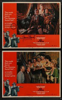 7x0141 CHEYENNE SOCIAL CLUB 8 LCs '70 with ONE signed by James Stewart, great scenes!