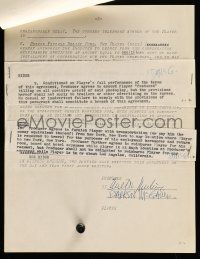 7x0046 DARREN MCGAVIN signed 9x11 contract '55 paid $1,000/week in Court-Martial of Billy Mitchell!