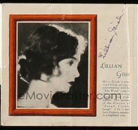 7x0506 LILLIAN GISH signed promo brochure '28 by her, along with portraits of MGM's top stars!