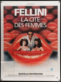 7y375 CITY OF WOMEN French 1p '80 Fellini's La Citta delle donne, Mastroianni & sexy girl