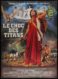 7y377 CLASH OF THE TITANS French 1p '81 Ray Harryhausen, different Jean Mascii fantasy art!