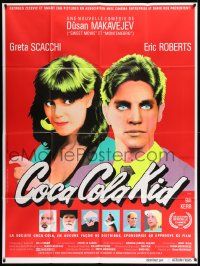 7y380 COCA-COLA KID French 1p '85 cool vibrant neon image of Eric Roberts & Greta Scacchi!