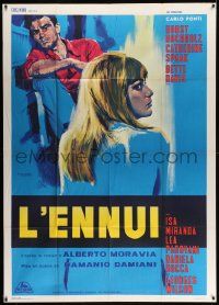 7y415 EMPTY CANVAS French 1p '64 Giuliano Nistri art of sexy Catherine Spaak & Horst Buchholz!
