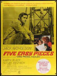 7y424 FIVE EASY PIECES French 1p '70 great close up of Jack Nicholson, directed by Bob Rafelson!
