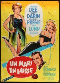 7y455 IF A MAN ANSWERS French 1p '63 Grinsson art of sexy Sandra Dee, Bobby Darin & Presle!