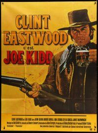 7y465 JOE KIDD French 1p '72 best art of Clint Eastwood with beer and gun in hand by Jean Mascii!