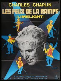 7y488 LIMELIGHT French 1p R70s many artwork images of Charlie Chaplin by Leo Kouper + photo!