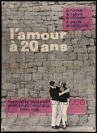 7y491 LOVE AT TWENTY style A French 1p '62 Francois Truffaut, Wajda, Ophuls, Rossellini & Ishihara!