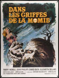 7y515 MUMMY'S SHROUD French 1p '67 Hammer horror, best different monster art by Boris Grinsson!