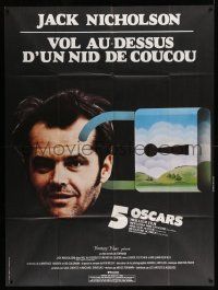 7y524 ONE FLEW OVER THE CUCKOO'S NEST French 1p R70s different art of Nicholson, Forman classic!