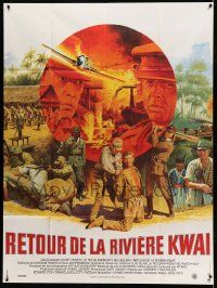 7y549 RETURN FROM THE RIVER KWAI French 1p '89 Edward Fox, different Jean Mascii World War II art!